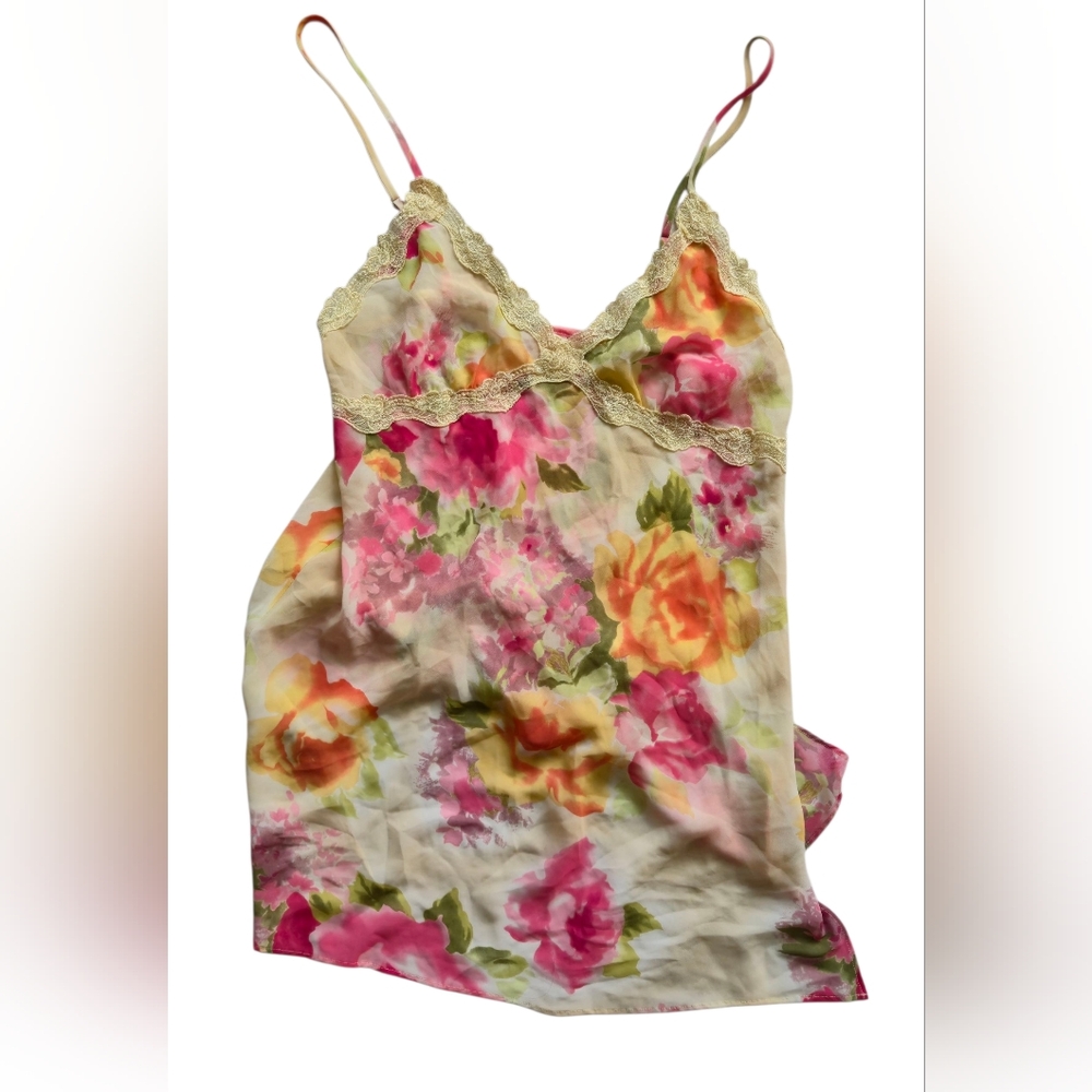 Victoria's Secret Vintage  Dainty Floral Chemise - Pink and Yellow NWOT